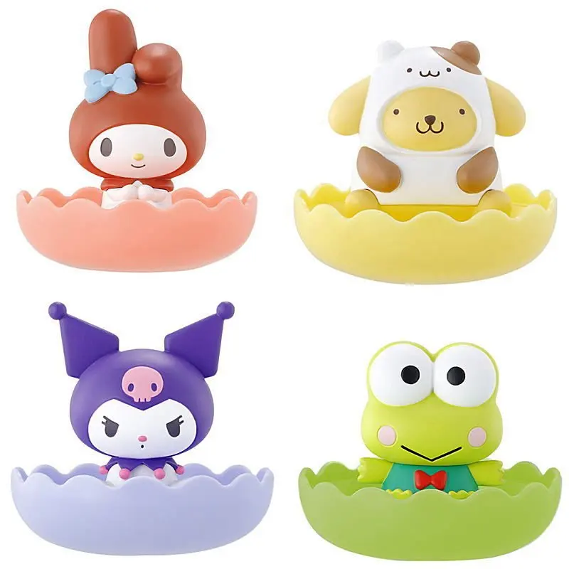 BANDAI Sanrio Gashapon Capsule Toys Kawaii Keroppi Anime Figure Jewelry Box For Storage Cute Kuromi My Melody Figurine Gift