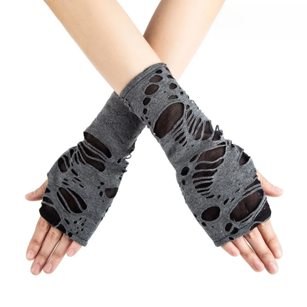 Gothic Punk Steam Y2K Hand Protector Half Finger Gloves for Women Halloween JK Sleeve Wrist Protector Aibi Hand Sleeve