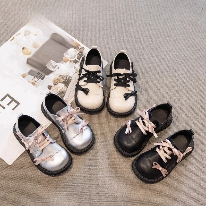 

Girls Small Leather Shoes 2025 New Spring and Autumn Children's Bow Foreign Style Princess Shoes Girls Soft Sole Single Shoes