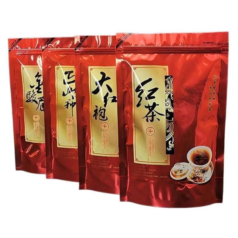 Unadulterated Blacktea Bag Classic Chinese Style Red Dahongpao Jinjunmei Black Tea 100g/250g Bag S/M/L Custom Aluminum Foil Bag