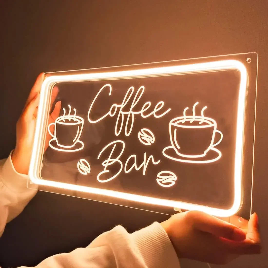 Coffee Bar Neon Sign Light for Restaurant Coffee Shop Cafe Bar Beer Pub Store Ad Display LED Home Birthday Party Wall Sign Decor