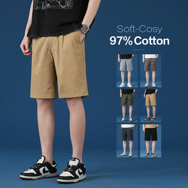 

Brand Clothing Summer Thin Men's Casual Shorts 97% Cotton Streetwear Cargo Beach Knee Pants Male Simple Outdoor Pastoral Outing