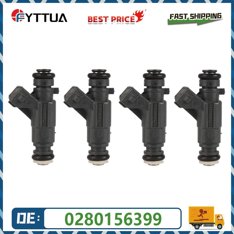 4 Uds inyector de combustible 0280156399 032906031P para Volkswagen Saveiro 2010-2019 CrossFox Gol SportVan L4 1.6L