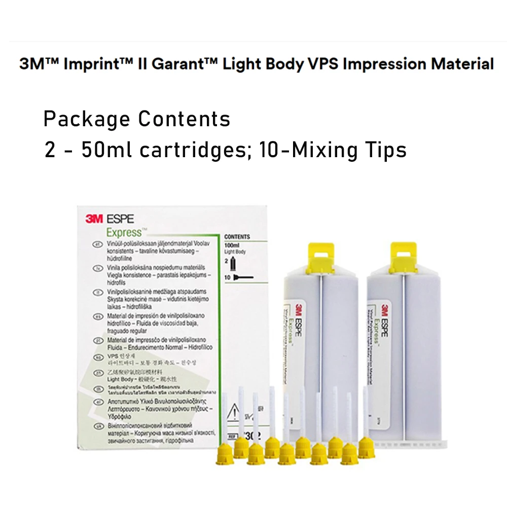 3M Express STD VPS Impression Material Putty 7312 Heavy Light Body Imprint II Garant 9378 Silicone Vinyl Dental Supplies Product