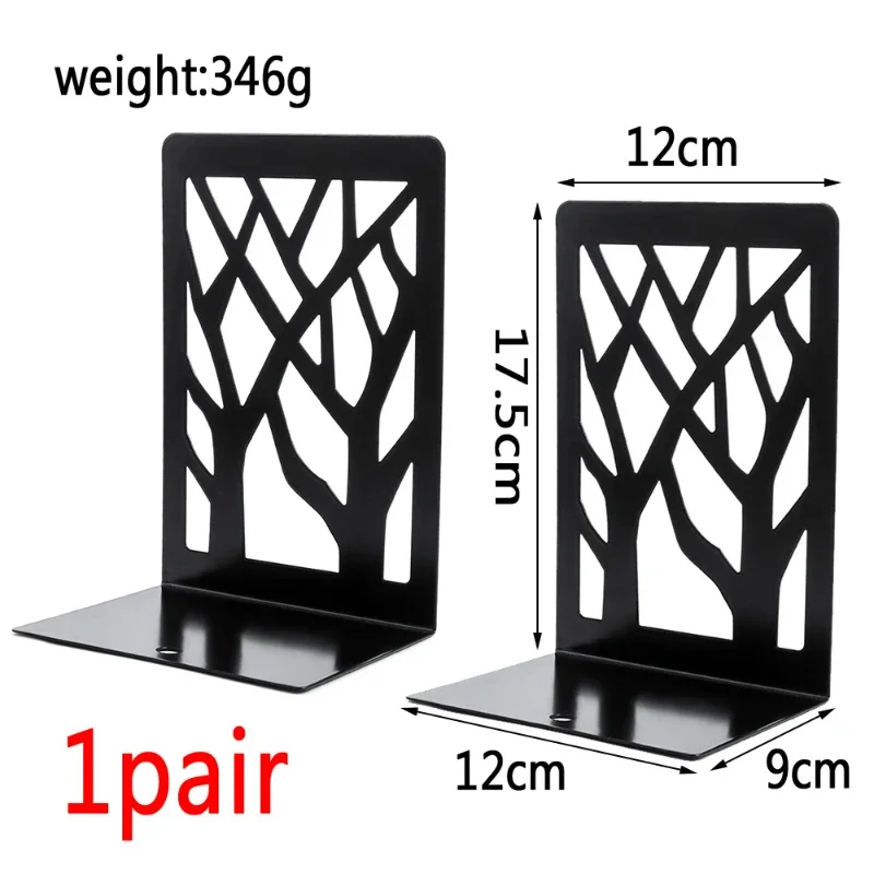 Branch Metal Vintage Iron Textbook Classification Bookstand Bookshelf Black White Stacked Bookcase Book Stand Holder for Reading