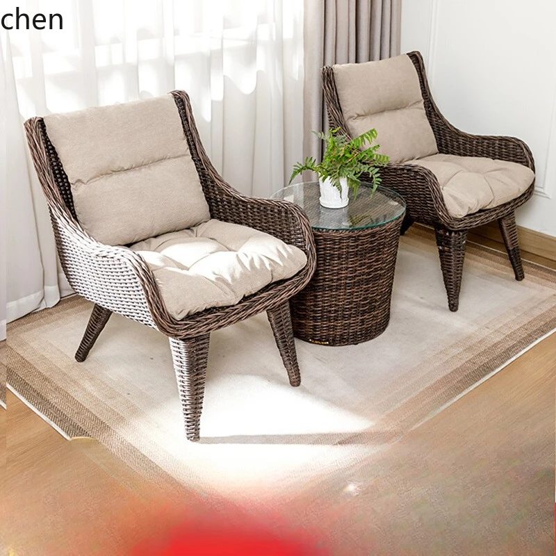 balcony small tables and chairs outdoor leisure rattan courtyard home reading table and chair combination
