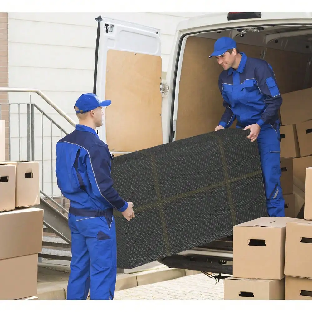 6 عبوات من البطانيات المتحركة مقاس 80 × 72 بوصة من وسادات أثاث الشحن باللون الأسود من Pro Economy