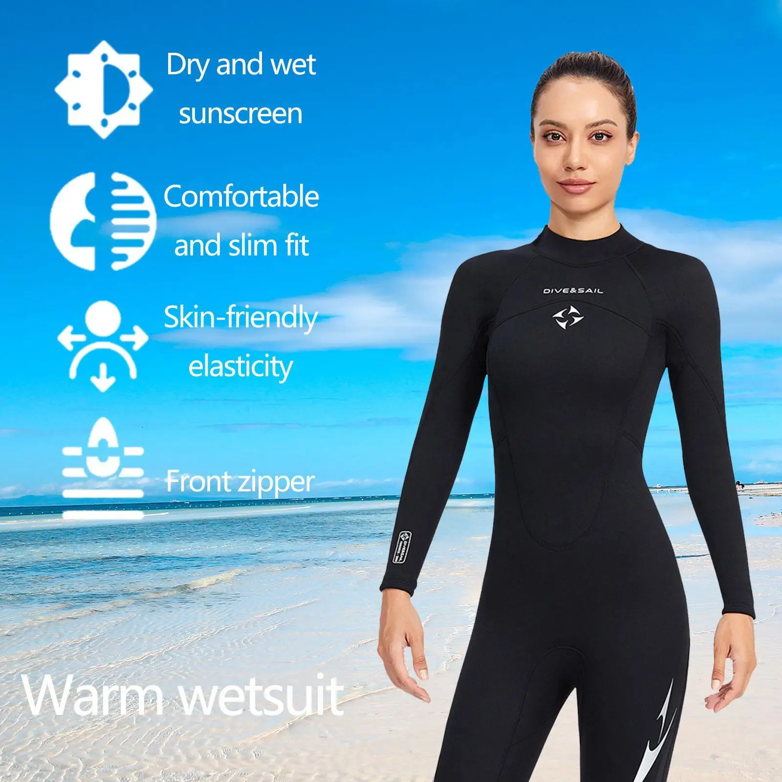 Neoprene Wetsuit ผู้หญิง Surf ชุดดําน้ําอุปกรณ์ตกปลาใต้น้ํา Spearfishing Kitesurf ชุดว่ายน้ําชุดประดาน้ําอุปกรณ์