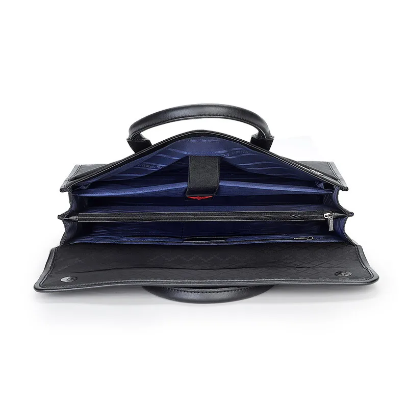 الرجال حقيبة جلدية حقيقية الرجال حقيبة الراقية الأعمال حقيبة يد فاخرة الرجال سعة كبيرة حقيبة مستندات الكمبيوتر المحمول حافظة موجزة #4