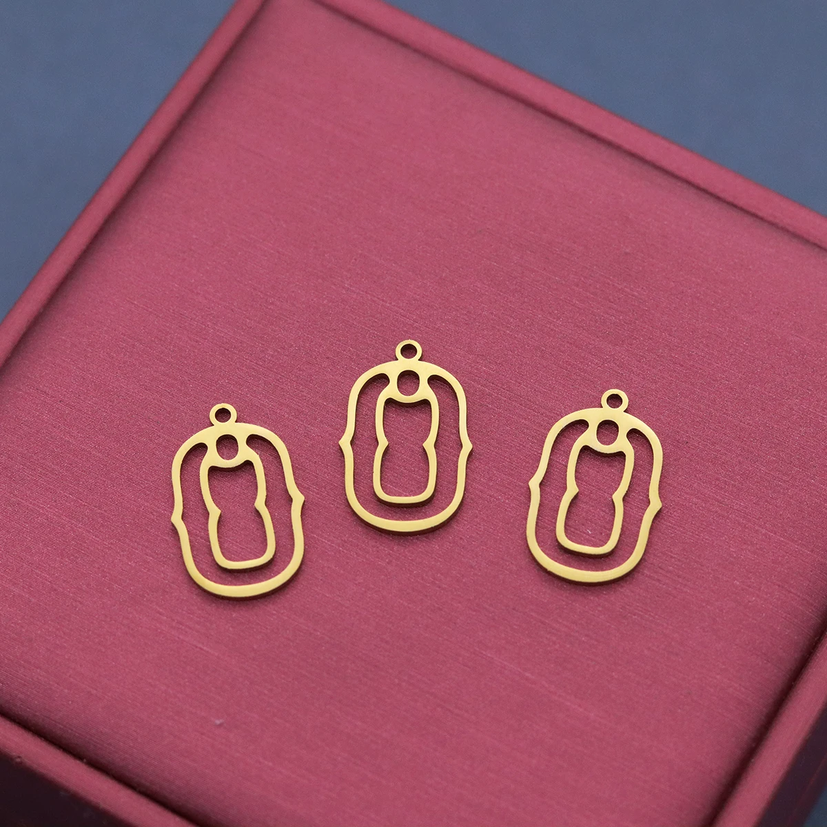 3pcs Abstract Figure Charms Stainless Steel Hollow Geometric Pendant for DIY Jewelry Making Necklace Earrings Accessories