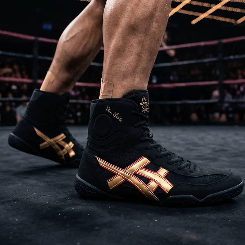 Hochwertige Professionelle Boxschuhe für Herren für Alle Jahreszeiten, Wrestling, Gymnastik, Indoor-Fitness und Umfassendes Training – Detail 5