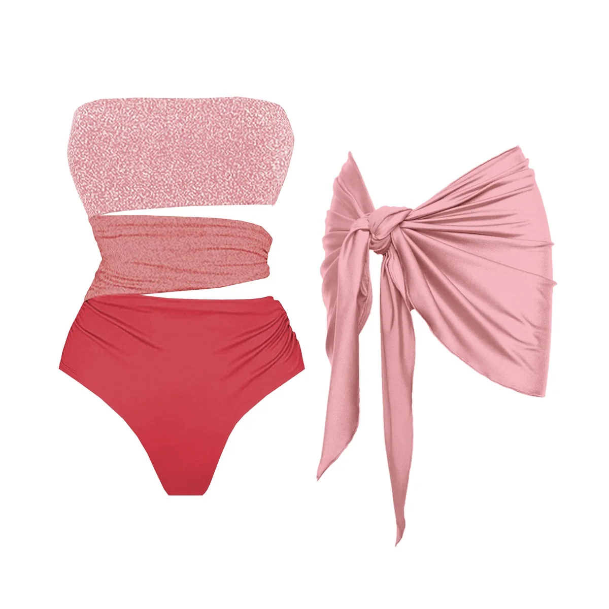 2 قطع العصابة Biquini مع التستر مثير النساء ملابس السباحة 2026 ملابس السباحة رفع بِدل السباحة الإناث جوفاء ثوب السباحة بحر