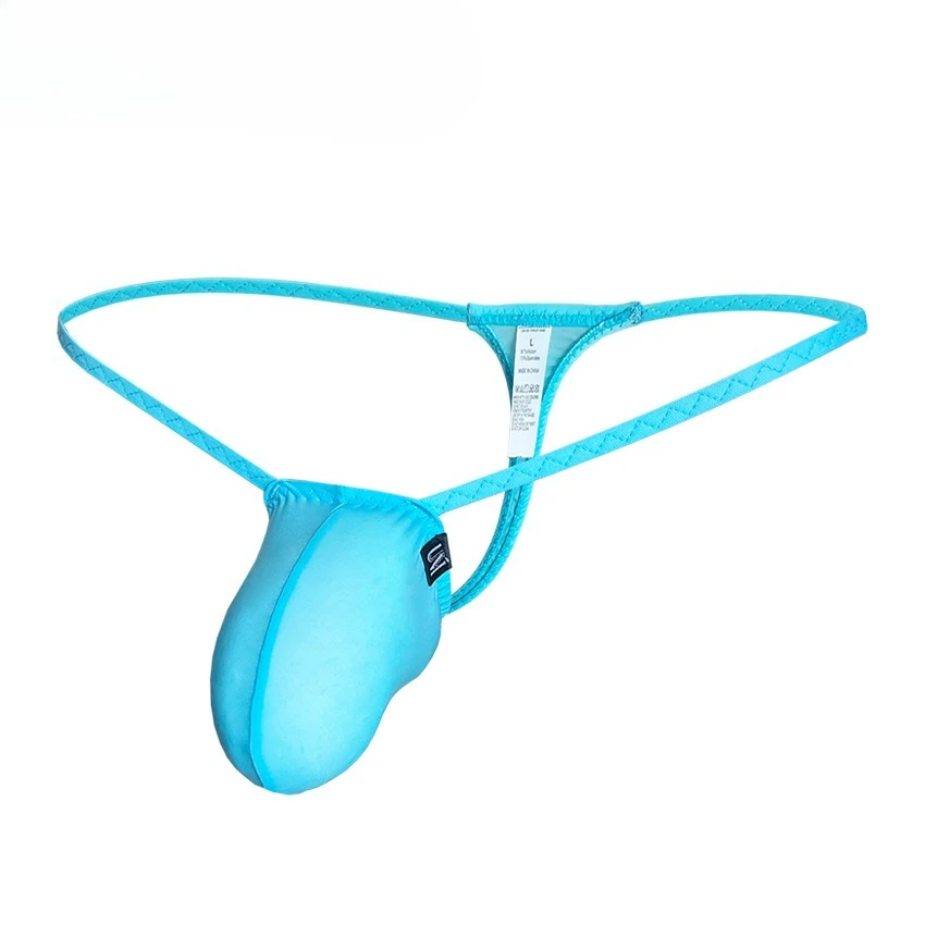 Men's Thin Ice Silk Low Waist Thong Sexy Soft Plus Size T-Back Breathable Casual Daily Wear Underwear Panties
