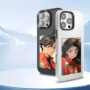 Bilashmart NFC 16promax iphone case E ink screen four colors Image Transmission Iphone 15 14 13 Pro Max DIY Cases Battery Free