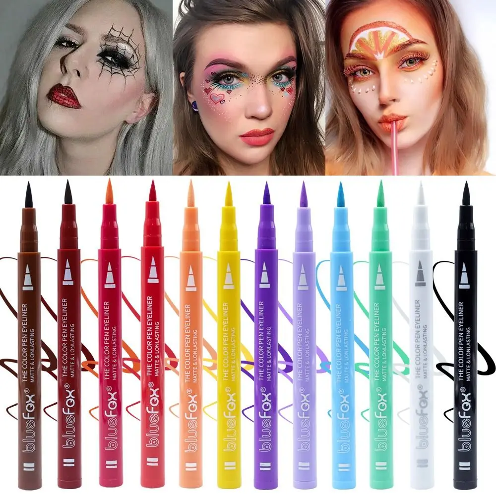 Wasserbeständiger, farbenfroher Eyeliner, langlebig, leicht zu reinigen, wasserfester flüssiger Eyeliner, hochpigmentierte Gesichtsfarbe