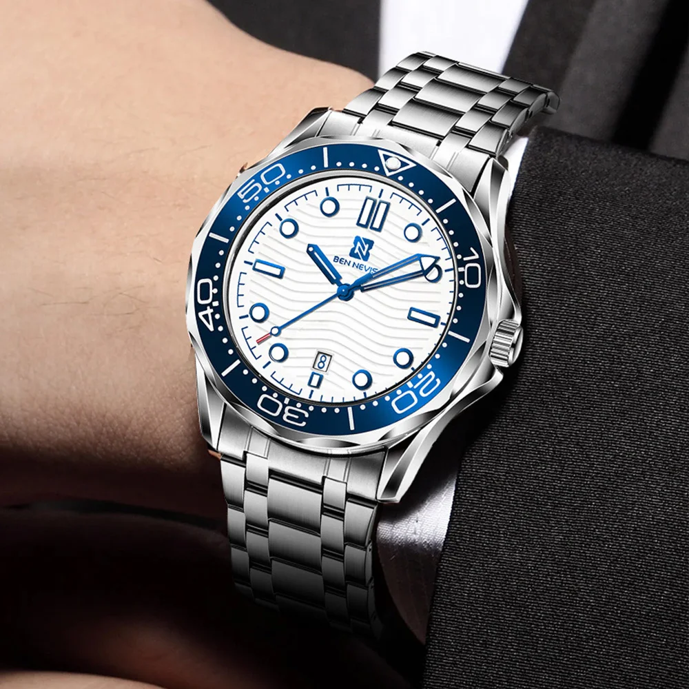 

44mm Men Watch Sport Luxury Watch Men Wristwatch Install Quartz Movement 3ATM Diving Men's Wristwatch