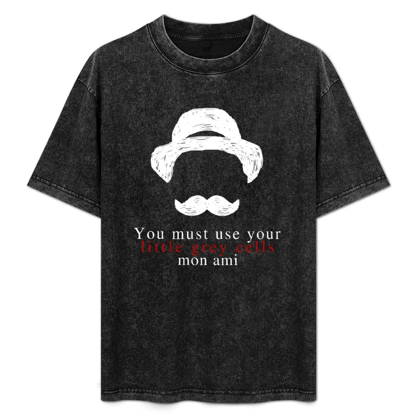 

Agatha Christie Hercule Poirot Little Grey Cells T-Shirt Casual Light Summer Short Sleeve Top