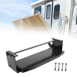 RV Step Camper Stair Manual Folding Anti Slip Load Capacity 150kg Foldable RV Door Entry Bottom Step for Travel Trailer