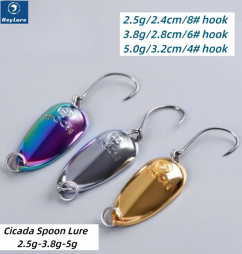 

Cicada Spoon Lure 2.5/3.8/5g Metal Blade Fishing Lure Sinking Paillette Spinner Cast Jigging Hard VIB CrankBait Pesca for Pike