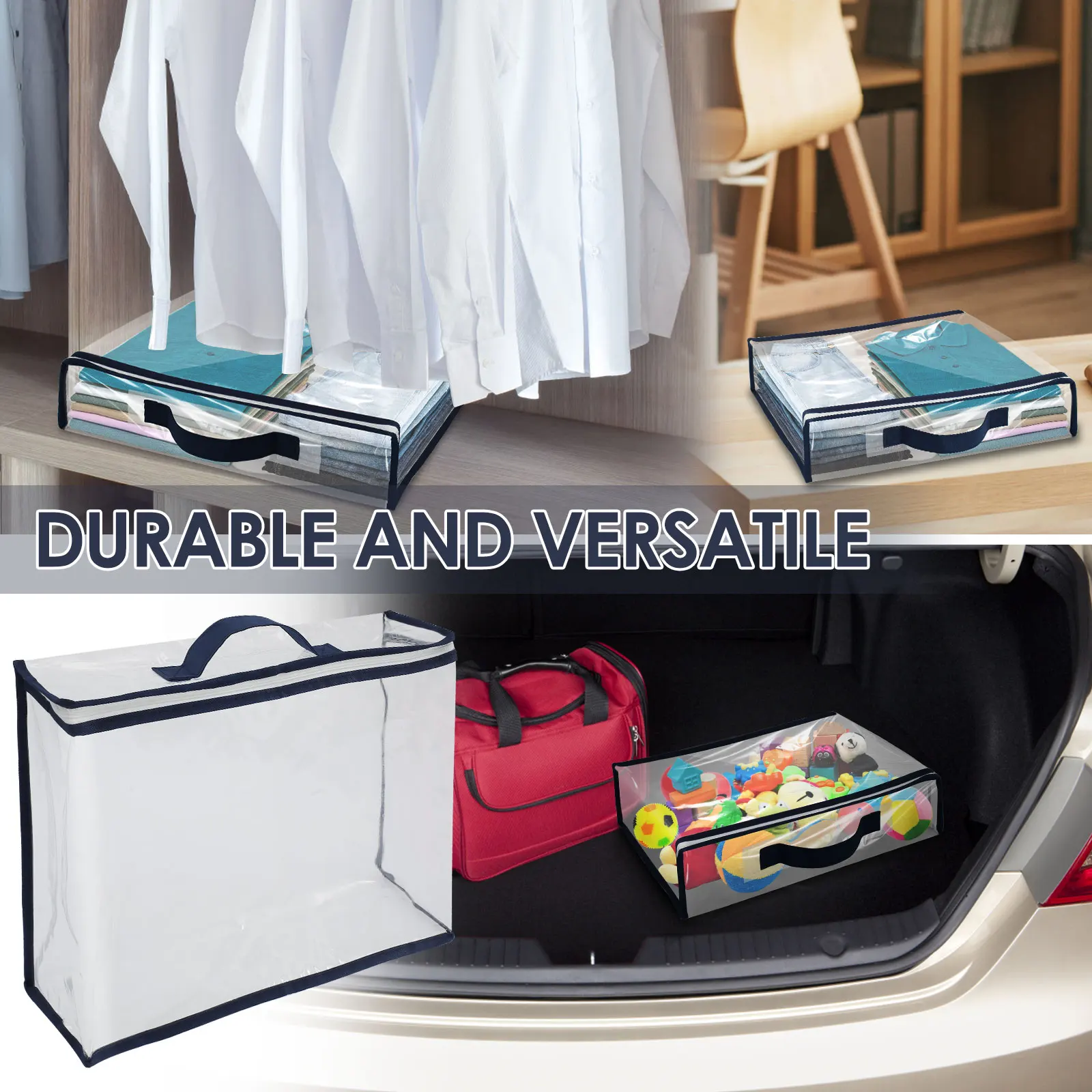 6/12Pcs Bed Sheet Storage Bags PVC Waterproof Clothes Blankets Packing Box Waterproof Dustproof Clear Zippered Pillow Bedding view 4