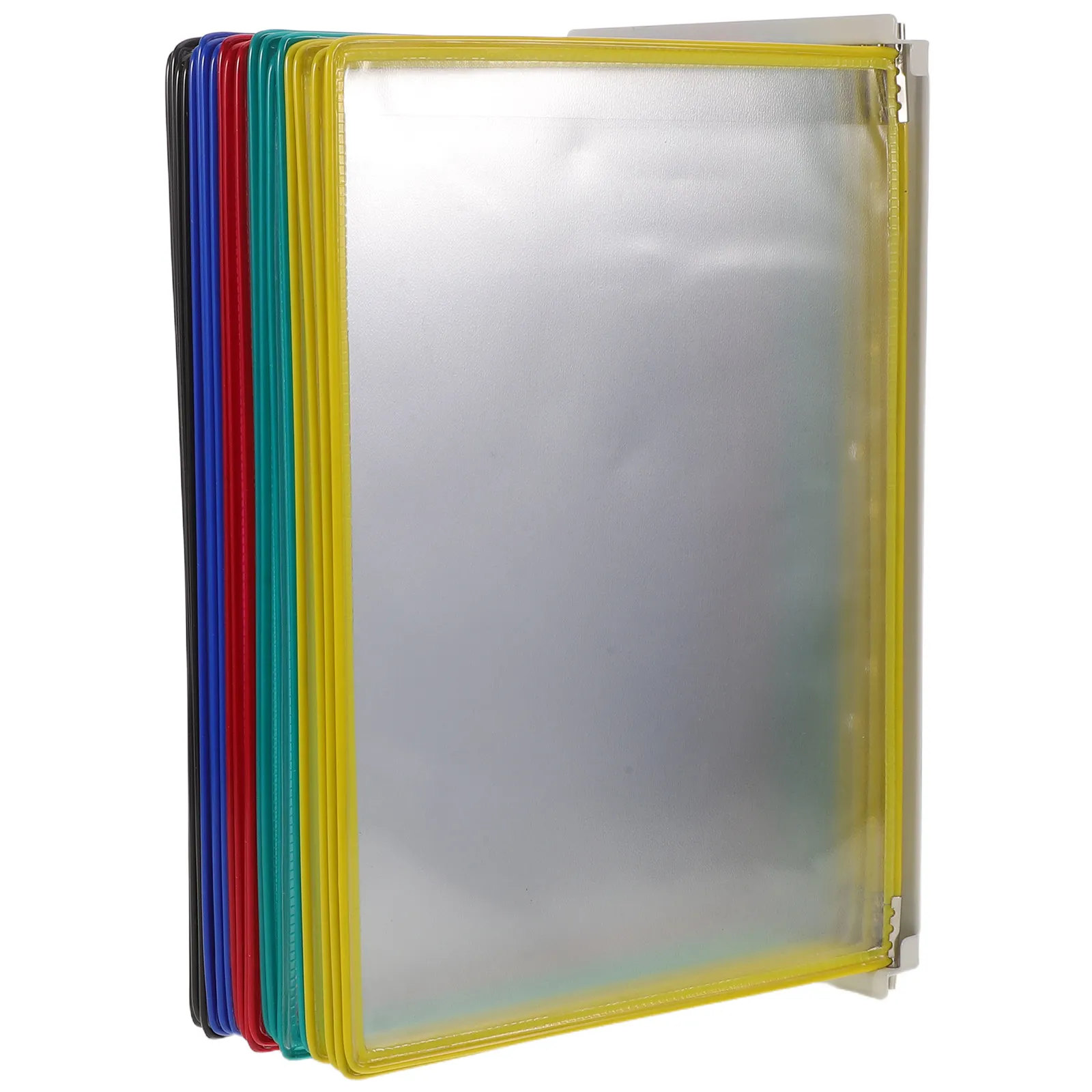 Wall Mounted Document Holder with Clear A4 Pockets Modern Space Optimizing Literature Wall Display Rack for Offices Classrooms