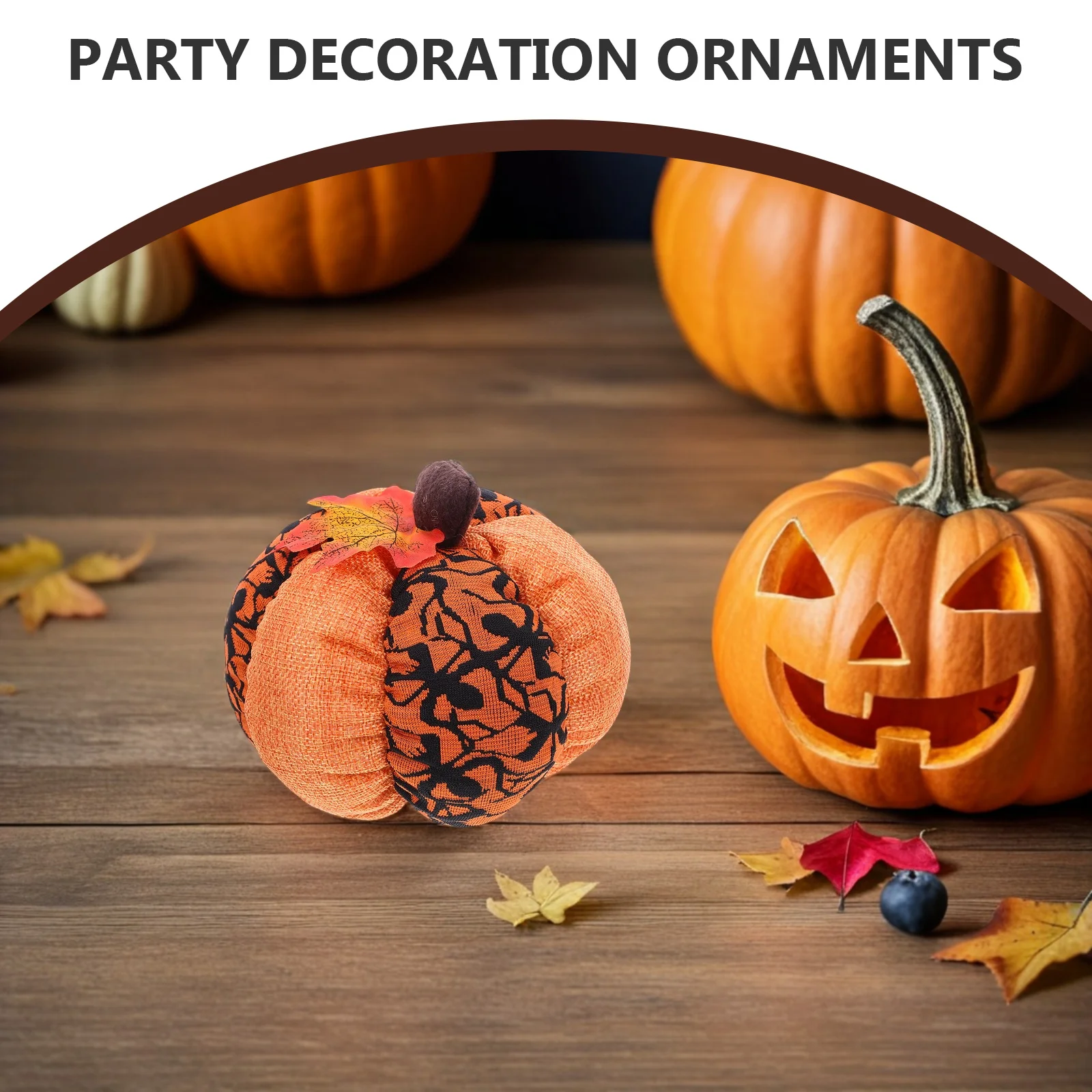 

Handmade Fabric Pumpkin Halloween Soft PP Cotton Filled Smiling Face Harvest Party Table Centerpiece Indoor Fall Decor