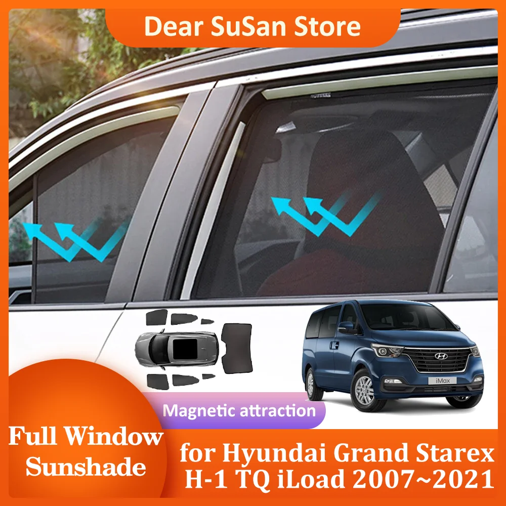 Magnetic Car Sunshade for Hyundai Grand Starex H-1 TQ iLoad iMax H300 Travel i800 Windshield Frame Curtain Window Accessories