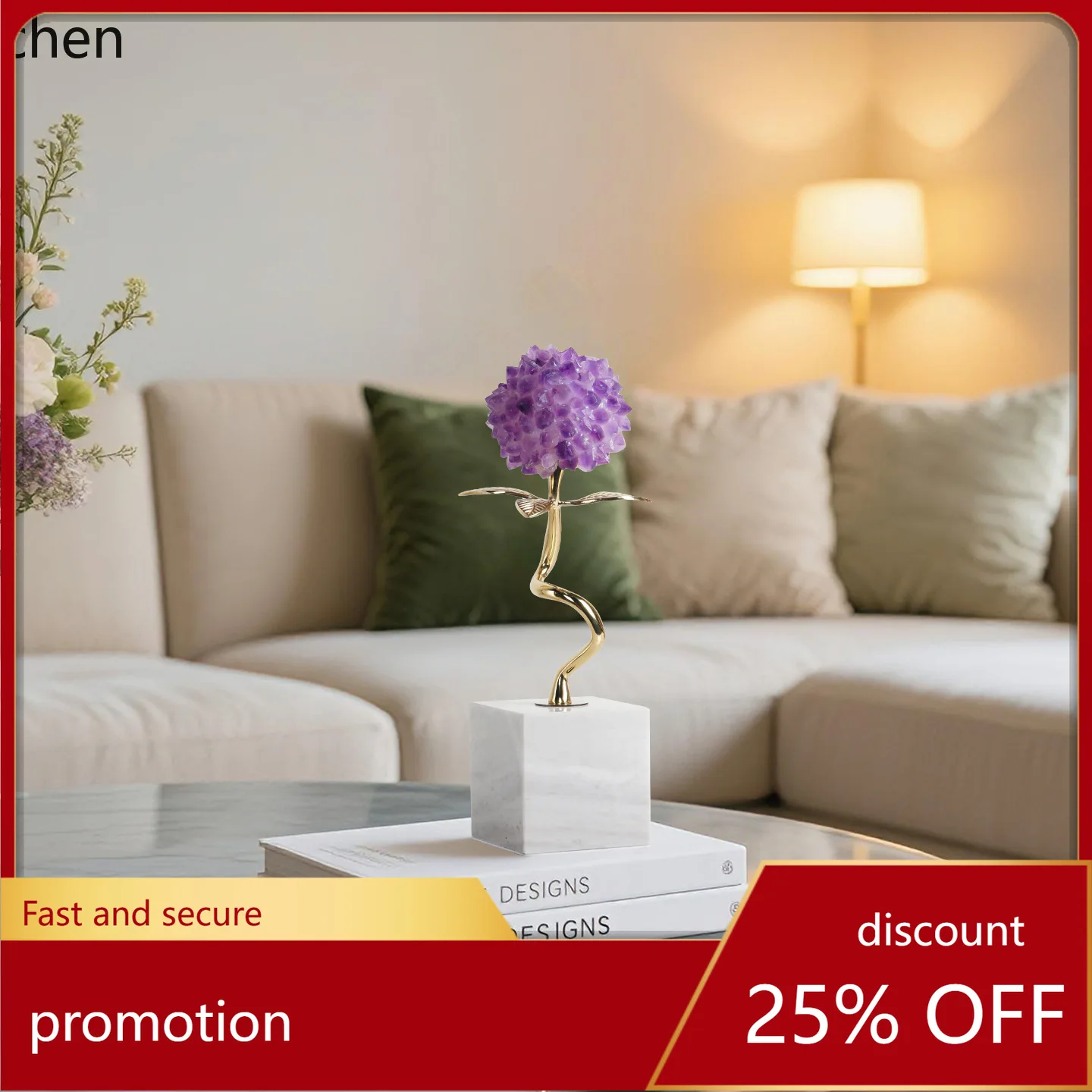 

HT Modern Auspicious Crystal Tree Ornament for Living Room Entrance Wine Cabinet Home Decor Gift Crystal High-End Feel