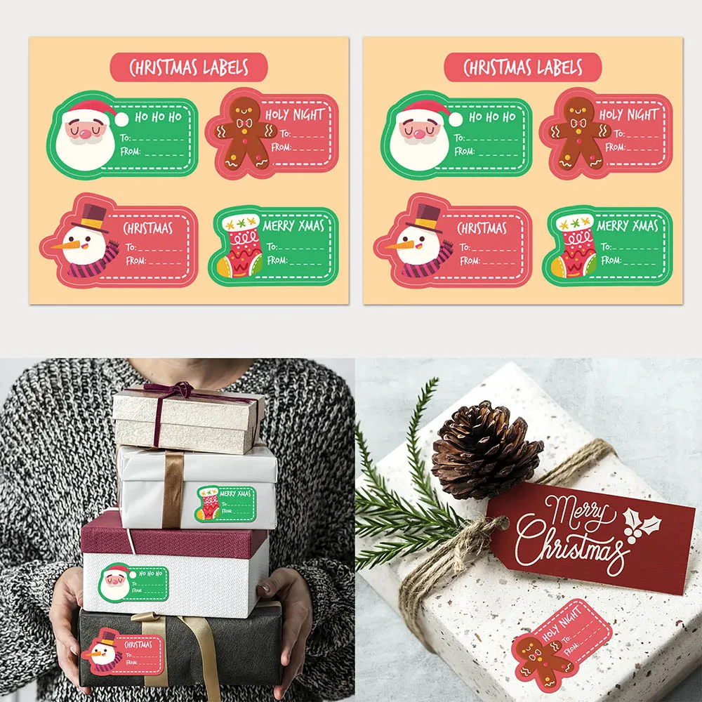 

40 шт., наклейки с надписью «Merry Christmas»