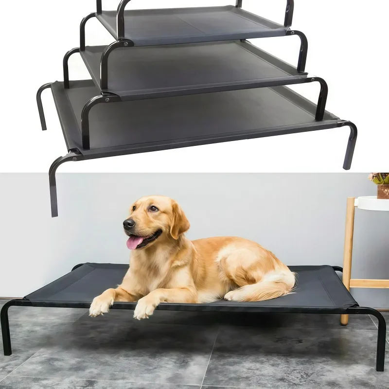 Lit pour chien surélevé imperméable avec pieds antidérapants, canapé-lit lavable en maille respirante pour animaux de compagnie intérieur/extérieur pour chats de Camping