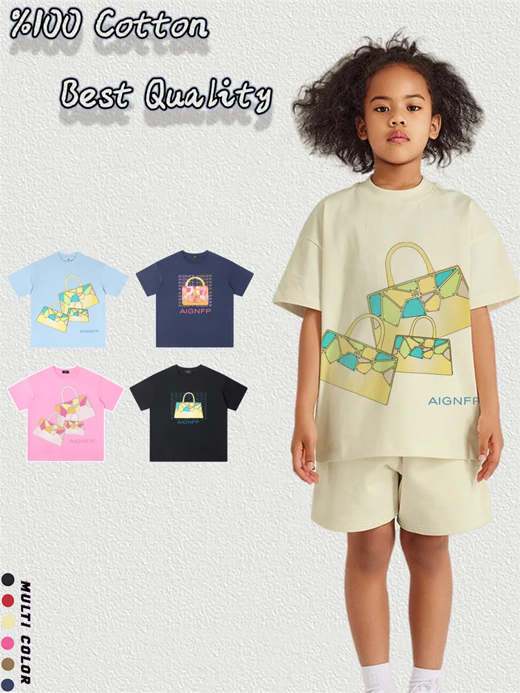 

Милые детские футболки, хлопковые топы с круглым вырезом, новинка 2025 года, летняя детская футболка с короткими рукавами и модным принтом для девочек, повседневная рубашка, мягкий комфорт