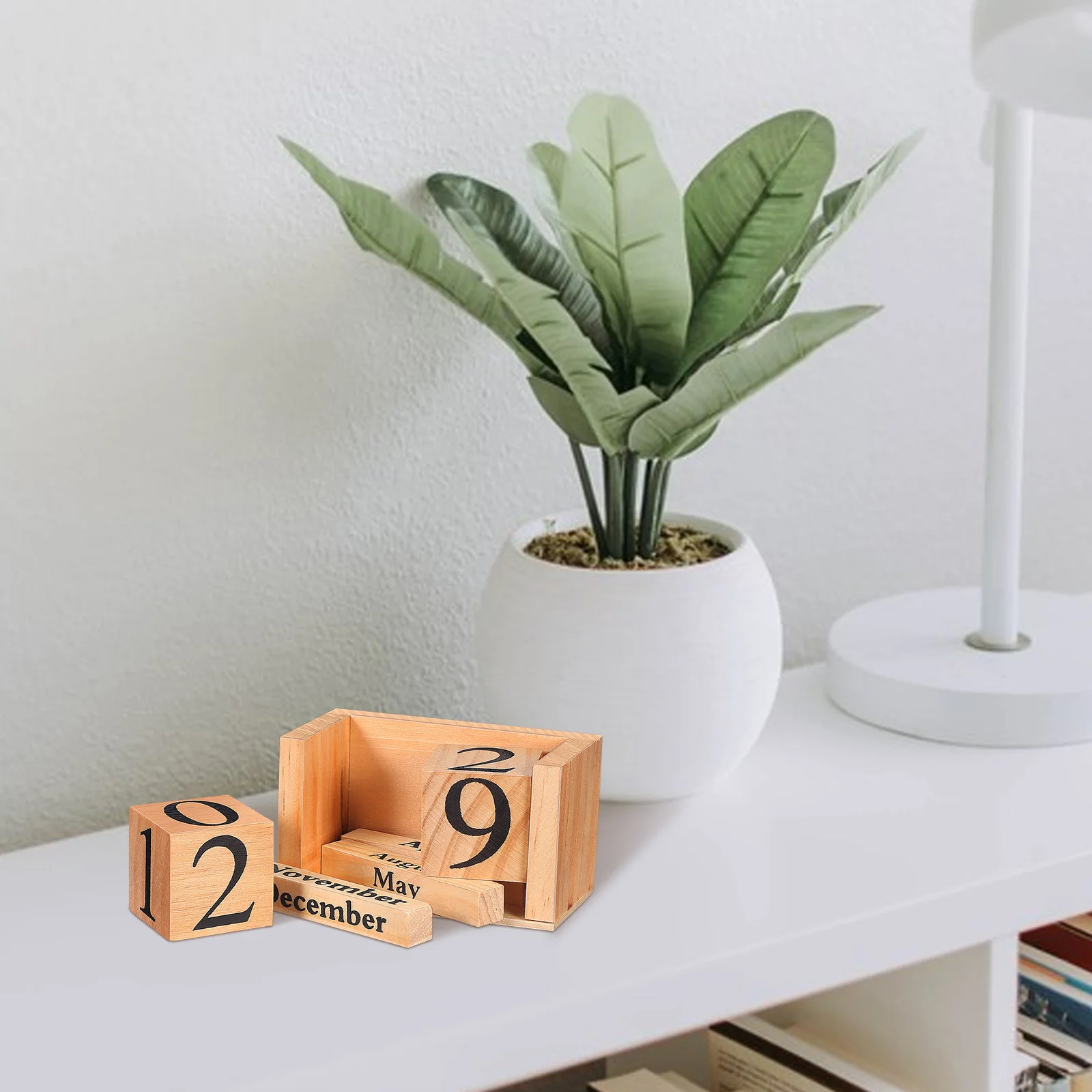 Elegant Wood Desk Calendar European Style Perpetual Block Calendar Office Desktop Supply Daily Use Office Supply