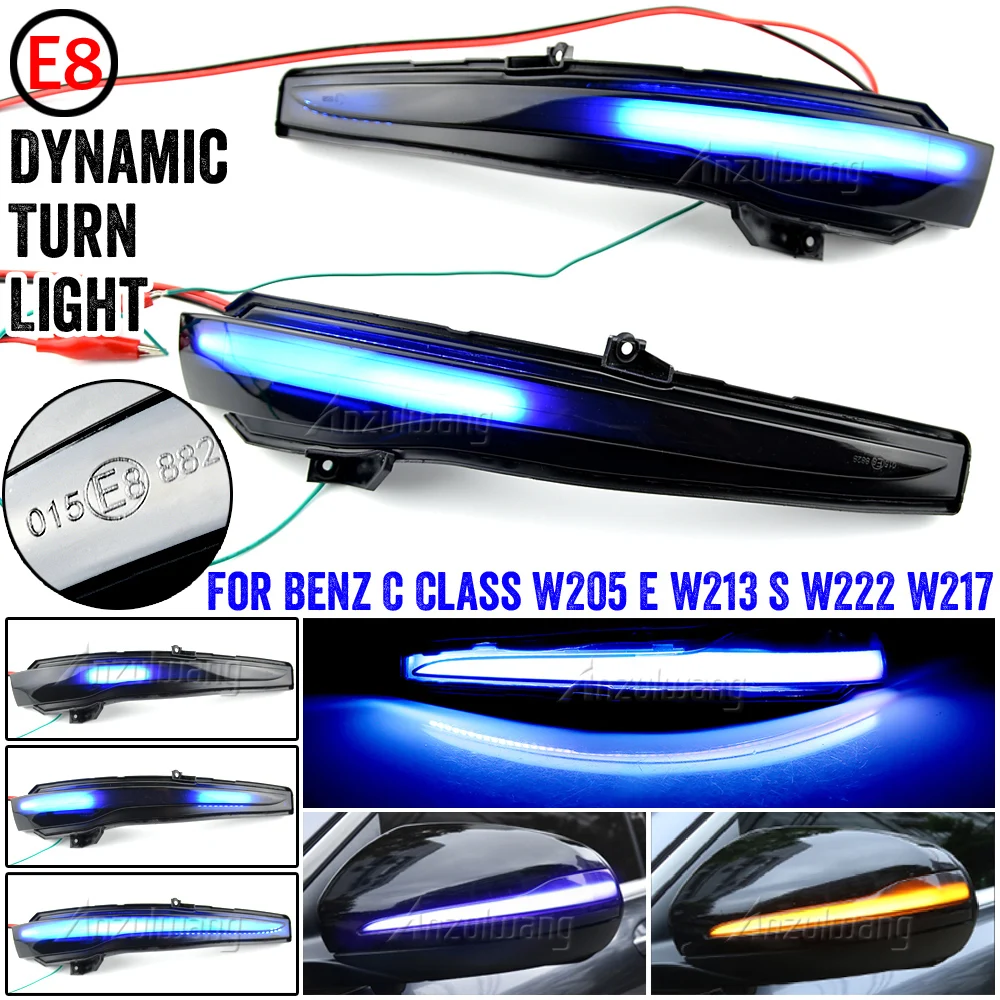 

2pcs Dynamic Blinker For Mercedes Benz C E S GLC W205 X253 W213 W222 V Class W447 LED Turn Signal Light Side Mirror Indicator