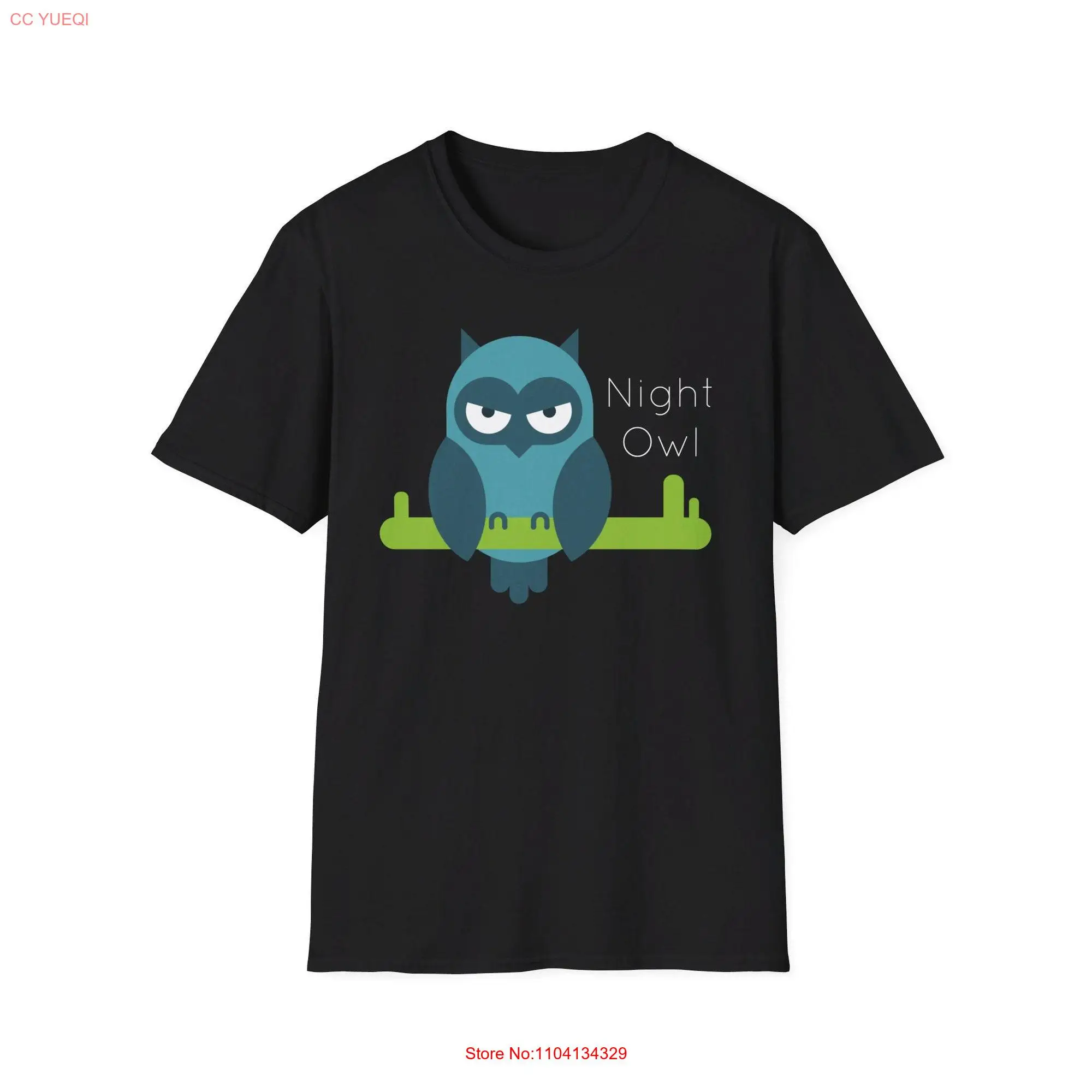 Upset Night Owl Funny Humor Quote Softstyle T Shirt long or short sleeves