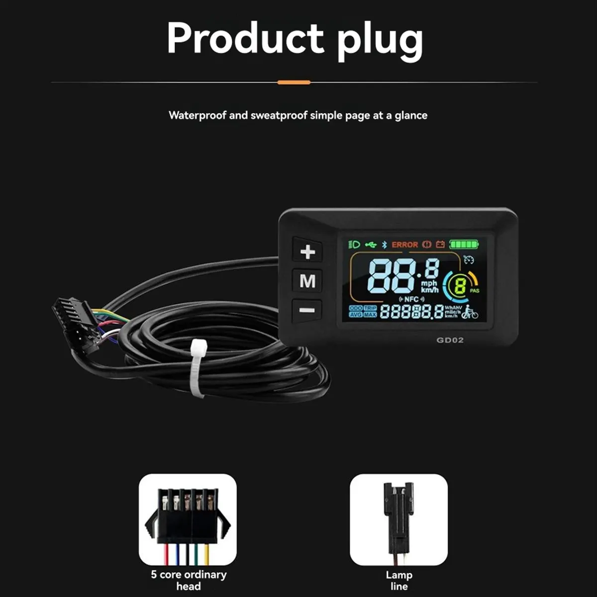 【~ New Y24A】36V 48V 15A Brushless Controller GD02 Meter LCD Display 24V-60V+Throttle Kit for Electric Scooter E-Bike Repair Kit