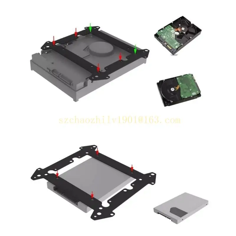 

62KA 3.5 Inch SSD HDD Metal Mounting Adapter Bracket Dock Hard Drive Holder for PC Hard Drive Enclosure