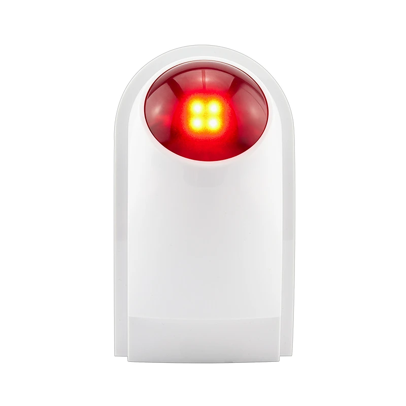 Alarm błyskowy Bezprzewodowa syrena zewnętrzna z głośnością 130 dB Wersja akumulatorowa do pracy z PG103 105 107 System alarmowy GSM do bezpieczeństwa w domu — zdjęcie 7