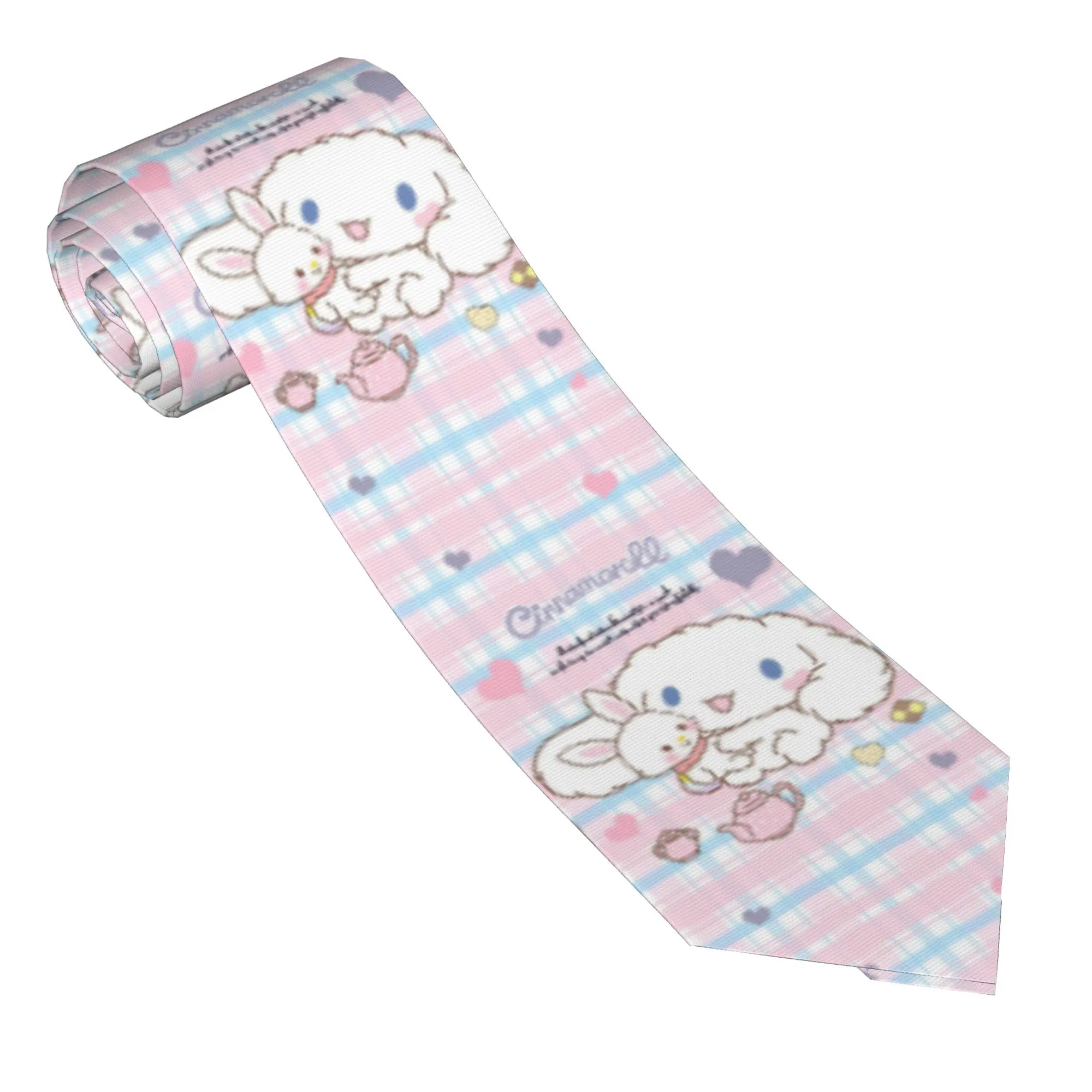 

Neckties Cinnamoroll Men Women Slim Polyester 8 cm Narrow Neck Tie Cartoon for Men Accessories Gravatas Wedding Cosplay Props