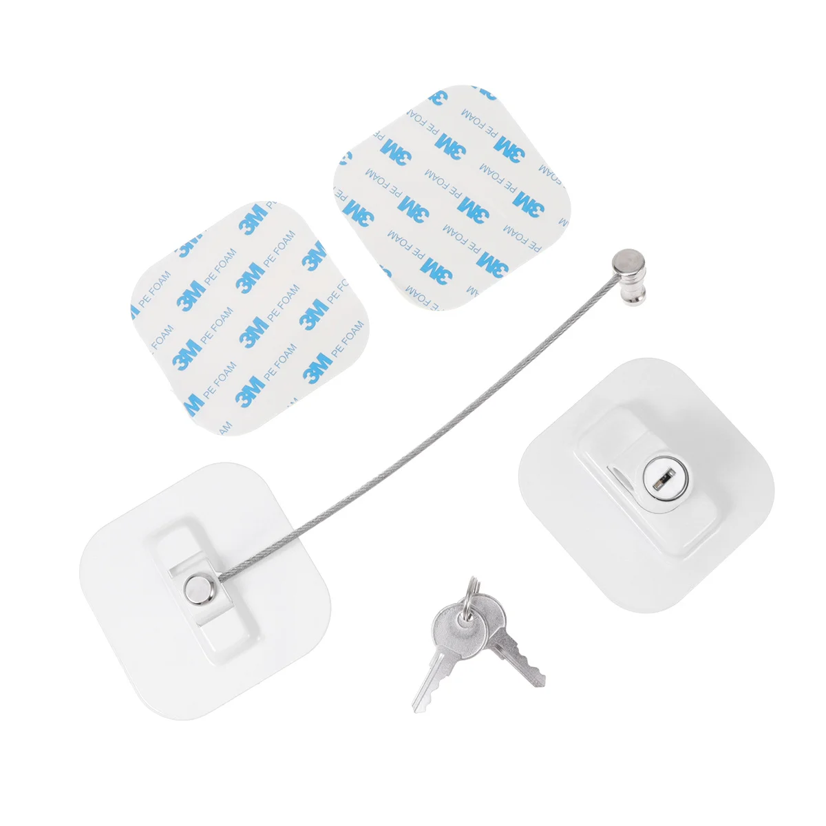 1 قطعة قفل النافذة قفل الثلاجة جهاز أمان مقاوم للأطفال للطفل المنزل مكتب المدرسة استخدام كابل أبيض #5