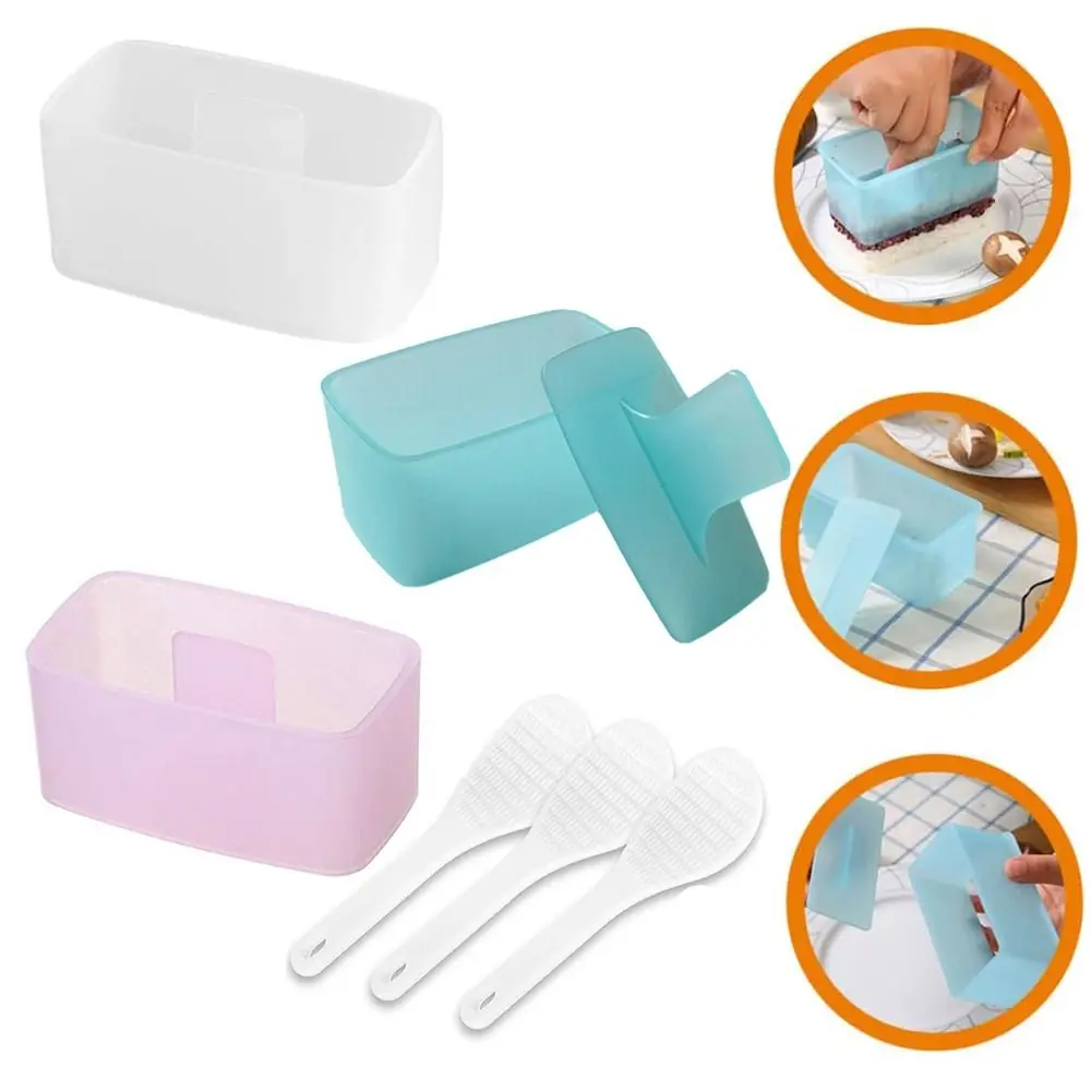 3Pcs Colorful Rice Ball Mold Set DIY Plastic Japanese Cuisine Onigiri Mold Quick Demolding Food Grade Sushi Cooking Model