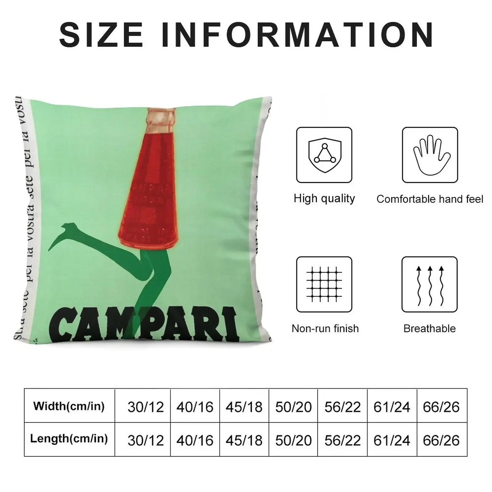 Campari - Print Poster Throw Pillow Pillow Case Christmas Pillow