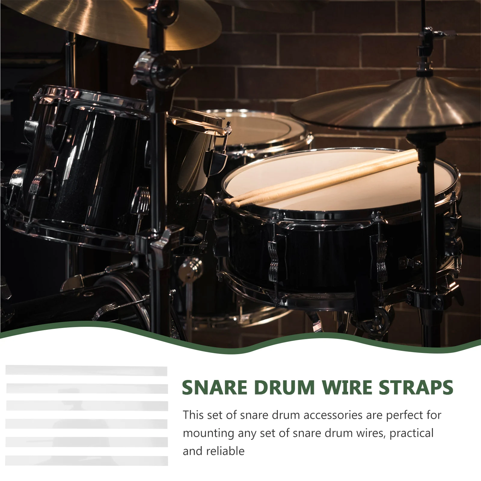 

6 Pcs Snare Drum Straps Mounting Tools PET Wire Fixing Accessories Drum Parts Plastic Belt Suitable Most Snare