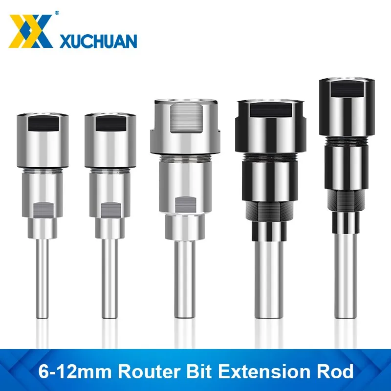 1PC Router Bit Extension Rod 6mm 1/4\'\' 8mm 12mm Shank Collet Engraving Machine Extension Milling Cutter Tool Holder