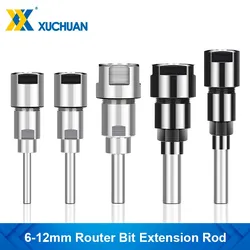 1PC Router Bit Extension Rod 6mm 1/4'' 8mm 12mm Shank Collet Engraving Machine Extension Milling Cutter Tool Holder