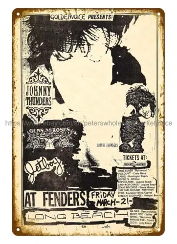 1986 Guns N' Roses-Johnny Thunders Fenders Concert metal tin sign best wall art