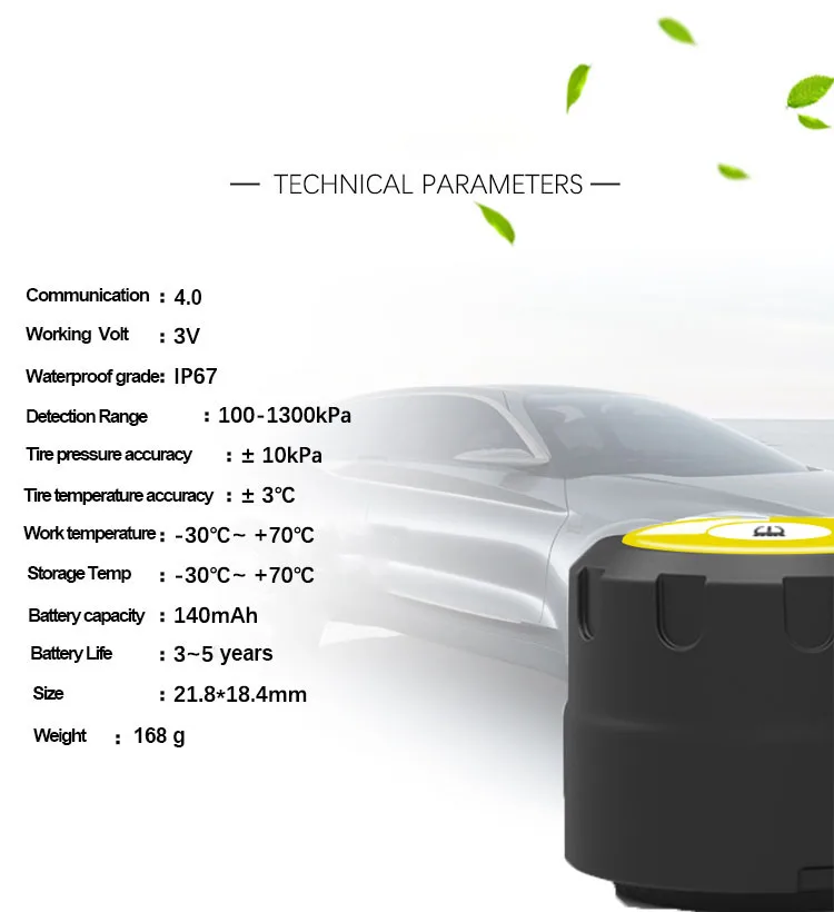 Bluetooth 2.4G V11B Car Tire Sensor Faulty Tire Air Pressure Indicator TPMS Scanner 4 Sensor BLE4.0 Monitor Sensor TPMS System