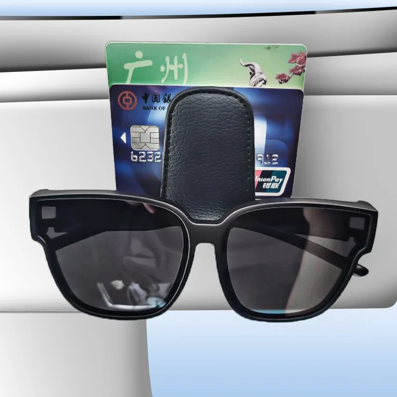 Car Glasses Holder sunglasses holder is suitable for car sunshades magnetic leather sunglasses clip and ticket car sunshade