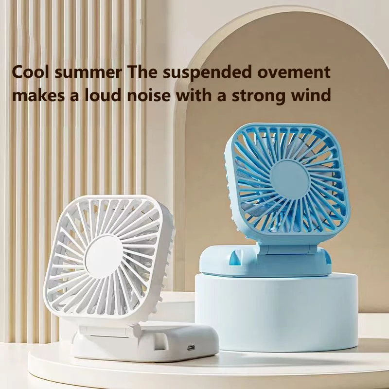 Xiaomi Mini Handheld Fan Mute Foldable Fan Multi-functional Turbine USB Rechargeable Portable Hanging Neck Fan Mini Table Fan