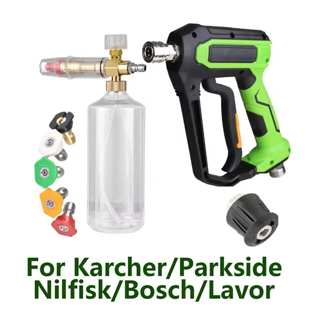 1L Auto Wasmachine Waterpistool Schoonmaken Schuim Generator Sneeuw Schuimlans 1/4 