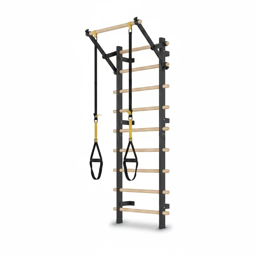 Premium Wood Swedish Ladder, Wooden Stall Bars, Gym Wall Bars, Commercial Fitness Equipment, Bodybuilding Station